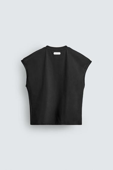 DÉBARDEUR RELAXED FIT À INSCRIPTION - Noir de Zara - Image 6