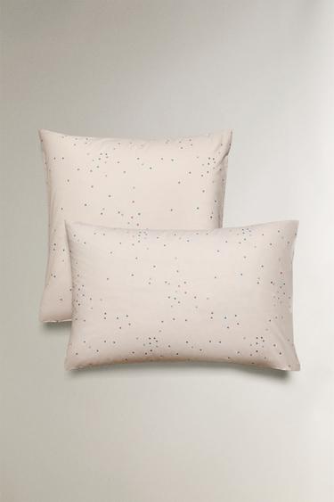 KIDS' STARS COTTON PILLOWCASE - Light pink by Zara