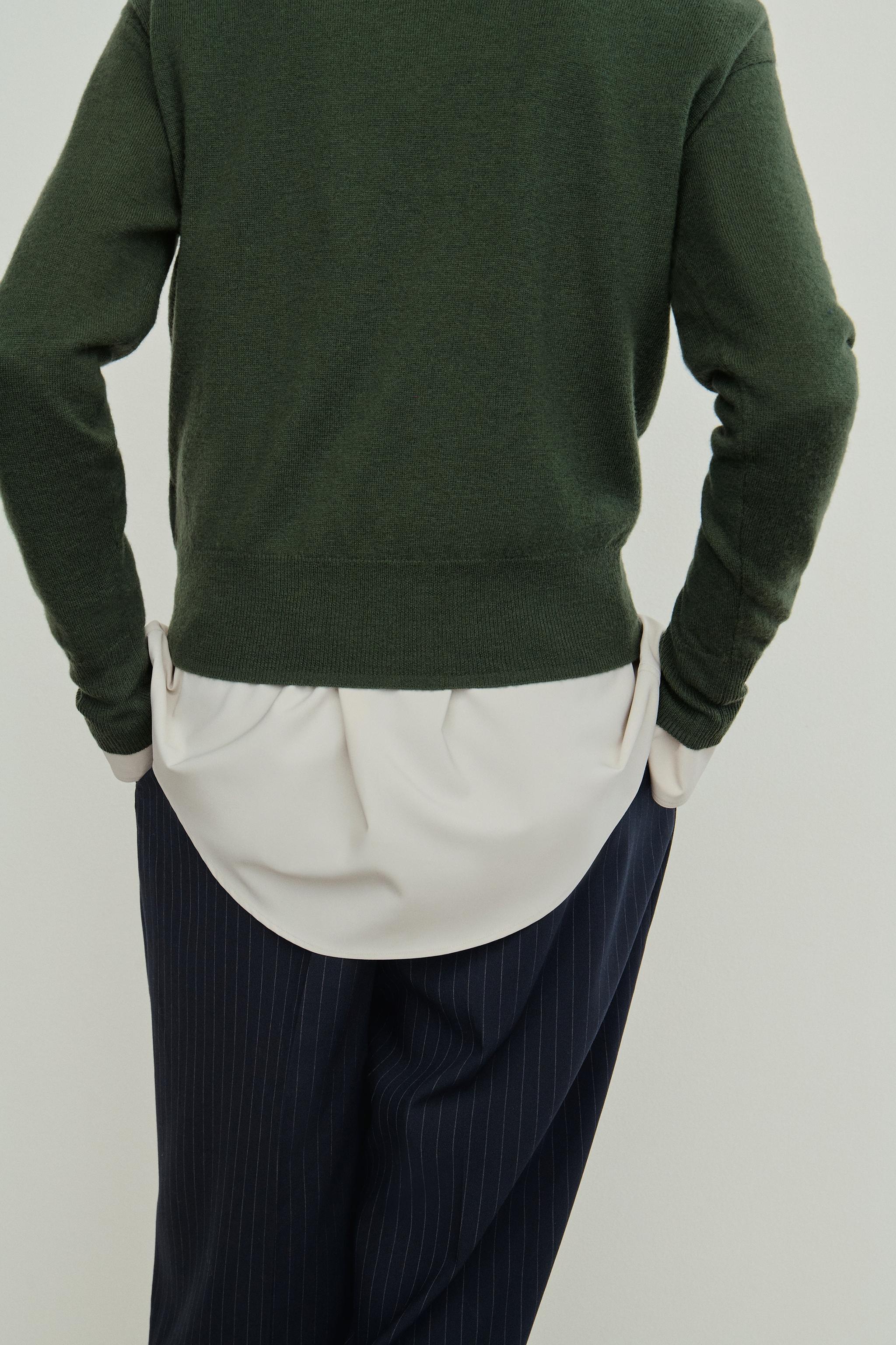 Женские свитеры Zara 100% EXTRA-SOFT WOOL V-NECK JUMPER — фото 3