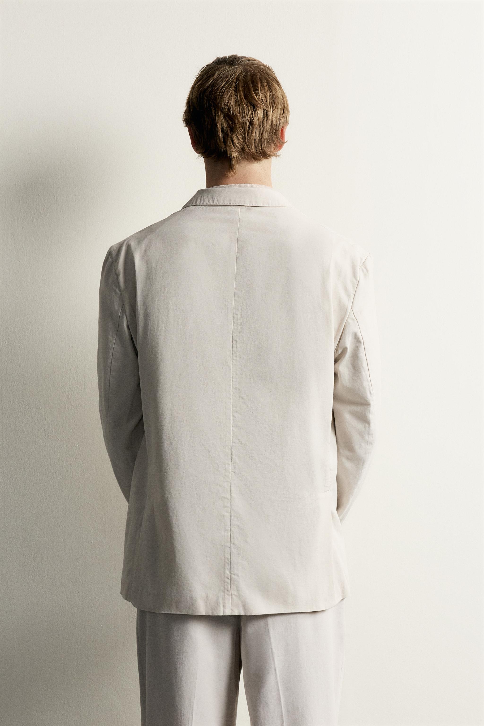 Мужские пиджаки Zara WASHED EFFECT RELAXED FIT BLAZER — фото 3