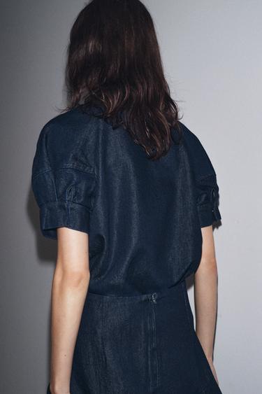 ZW COLLECTION DENIM SHIRT WITH TIES - Blue by Zara - Image 2
