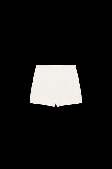 TEXTURED SKORT - Ecru by Zara