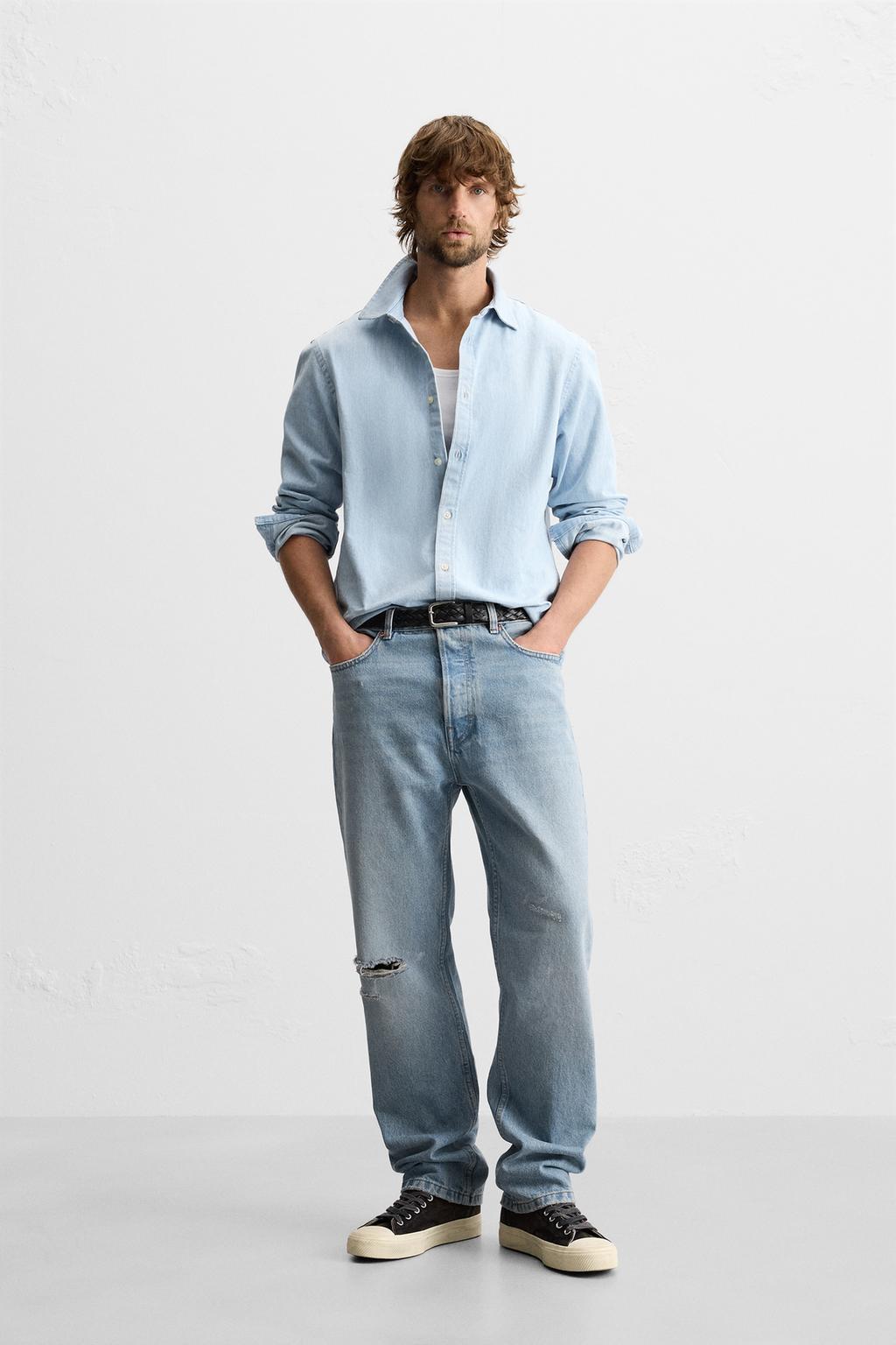 JEANS STRAIGHT FIT SALPICADURAS PINTURA