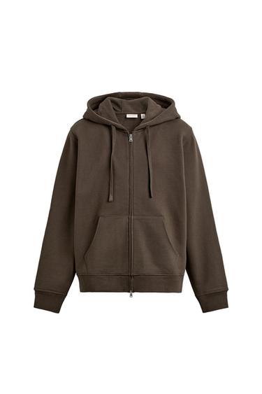 SUDADERA CREMALLERA CAPUCHA HEAVYWEIGHT ORIGINS - Chocolate de Zara