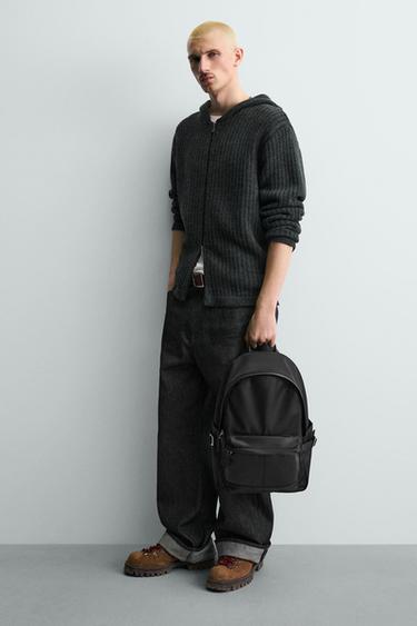 Zara 科技布料背包 - 黑色 - 圖片 0