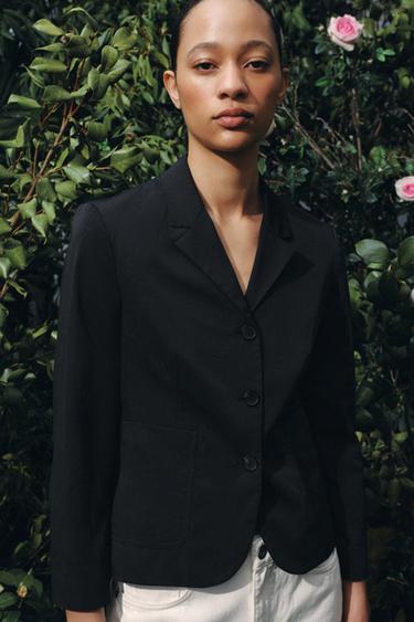 Zara ZW COLLECTION 口袋西裝外套 - 黑色