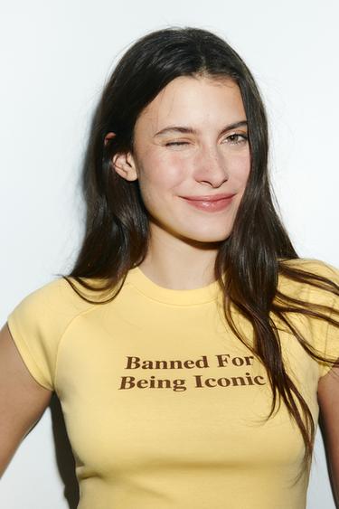 МАЙКА С НАДПИСЬЮ — ЖЕЛТЫЙ от Zara