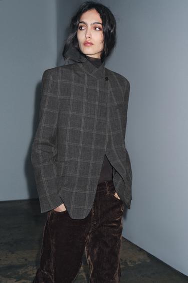 ZW COLLECTION LIMITED EDITION CHECK BLAZER - Grey marl by Zara