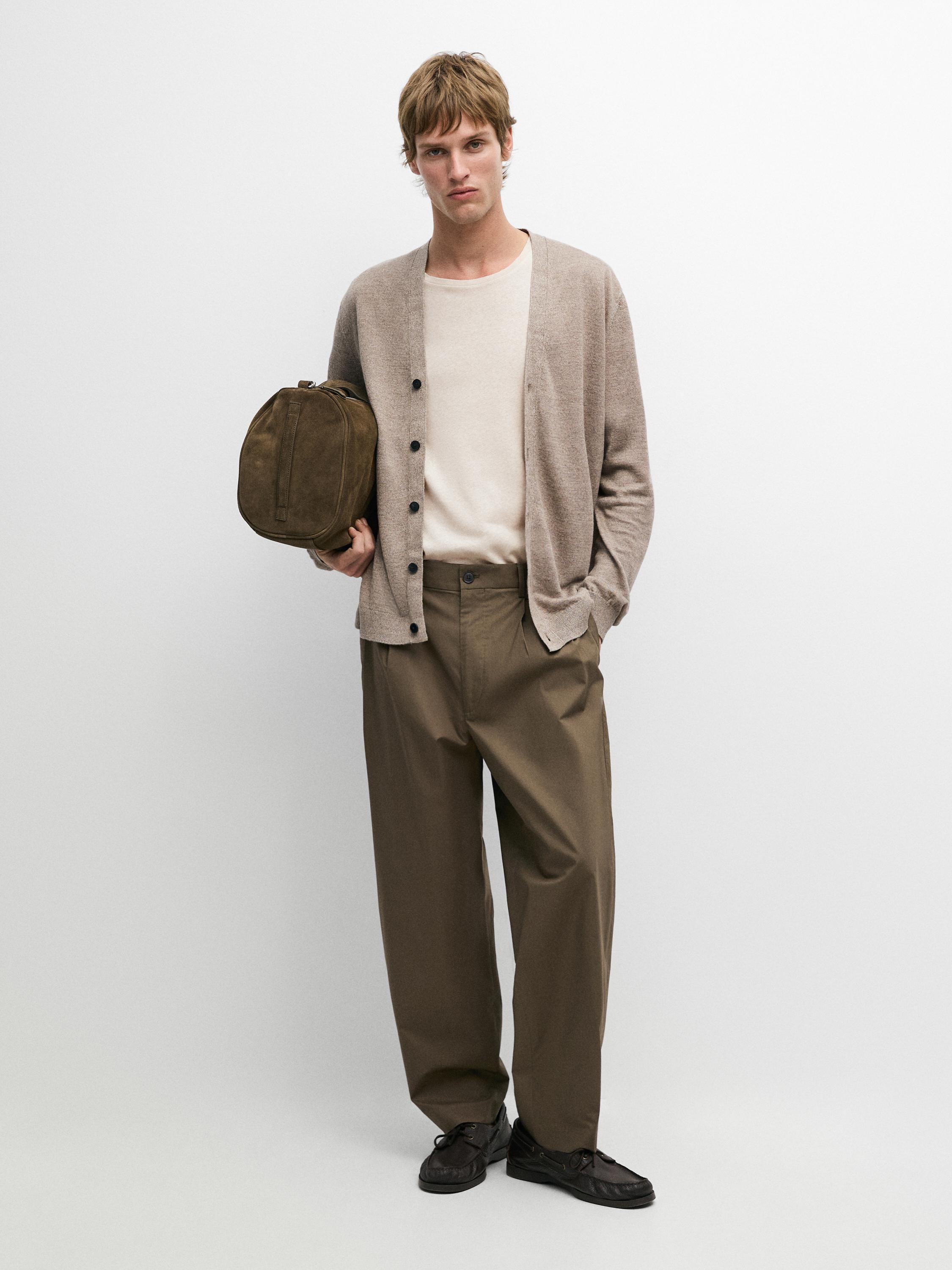 Linen knit cardigan with buttons
