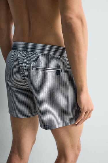 MAILLOT DE BAIN EN SEERSUCKER - Bleu marine de Zara - Image 6