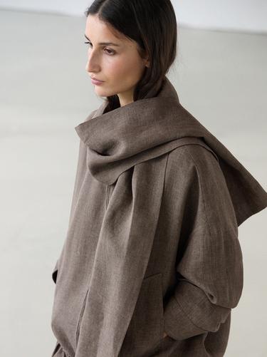 Chaqueta bomber fular melange lino - Carey de Zara