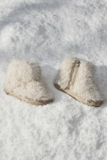BOTTES DE NEIGE EFFET FOURRURE - Blanc écru de Zara
