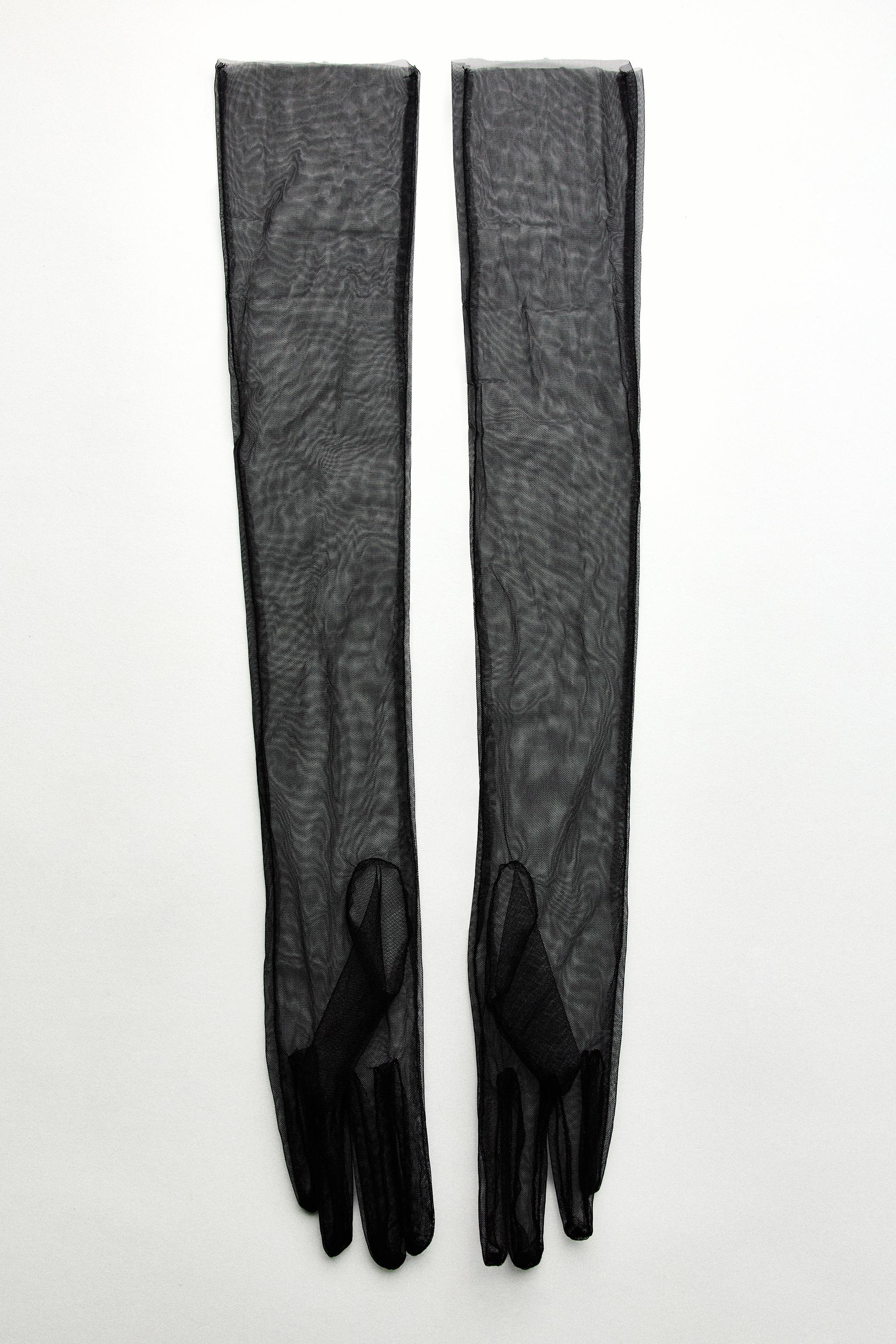 Guantes Largos Negros Guantes Largos De Piel ZARA Para Mujer