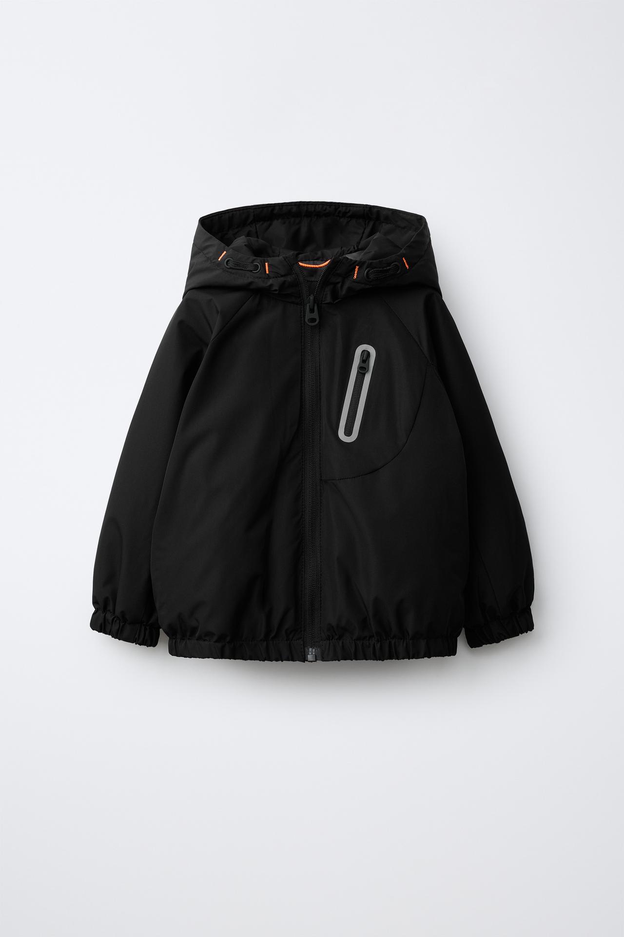 WATER REPELLENT TECHNICAL RAINCOAT — Black