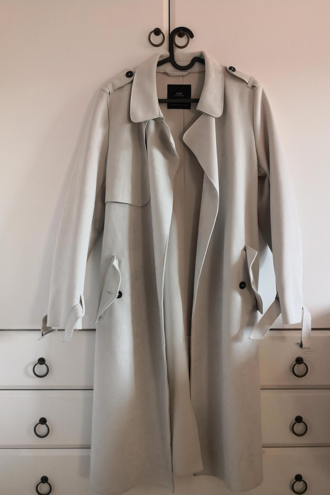 FAUX SUEDE TRENCH COAT