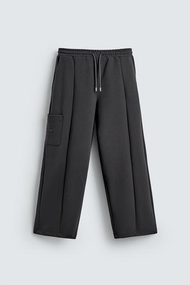 بنطلون JOGGER CARGO INTERLOCK - رمادي وسط by Zara