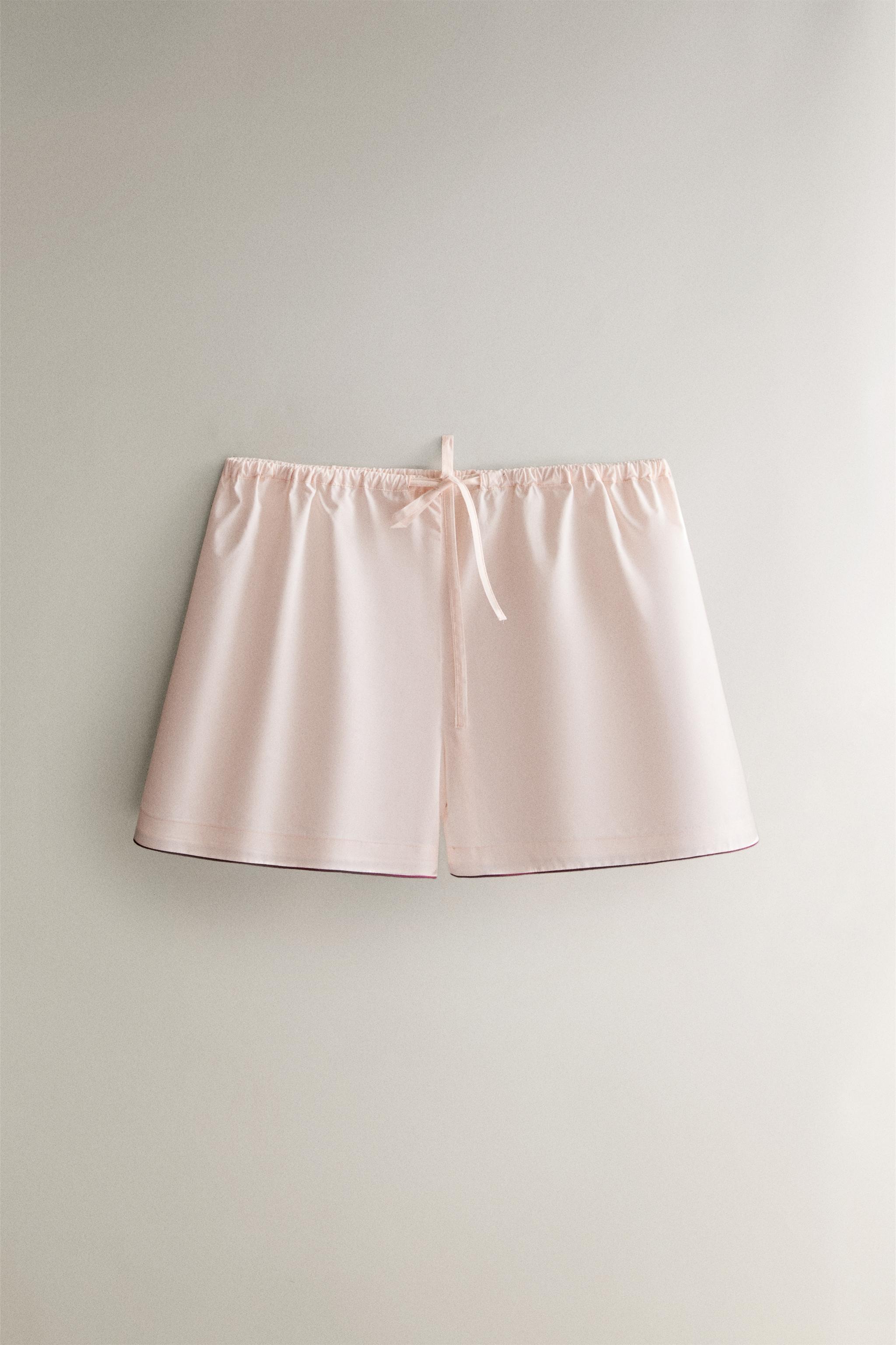 POPLIN SHORTS — Light pink
