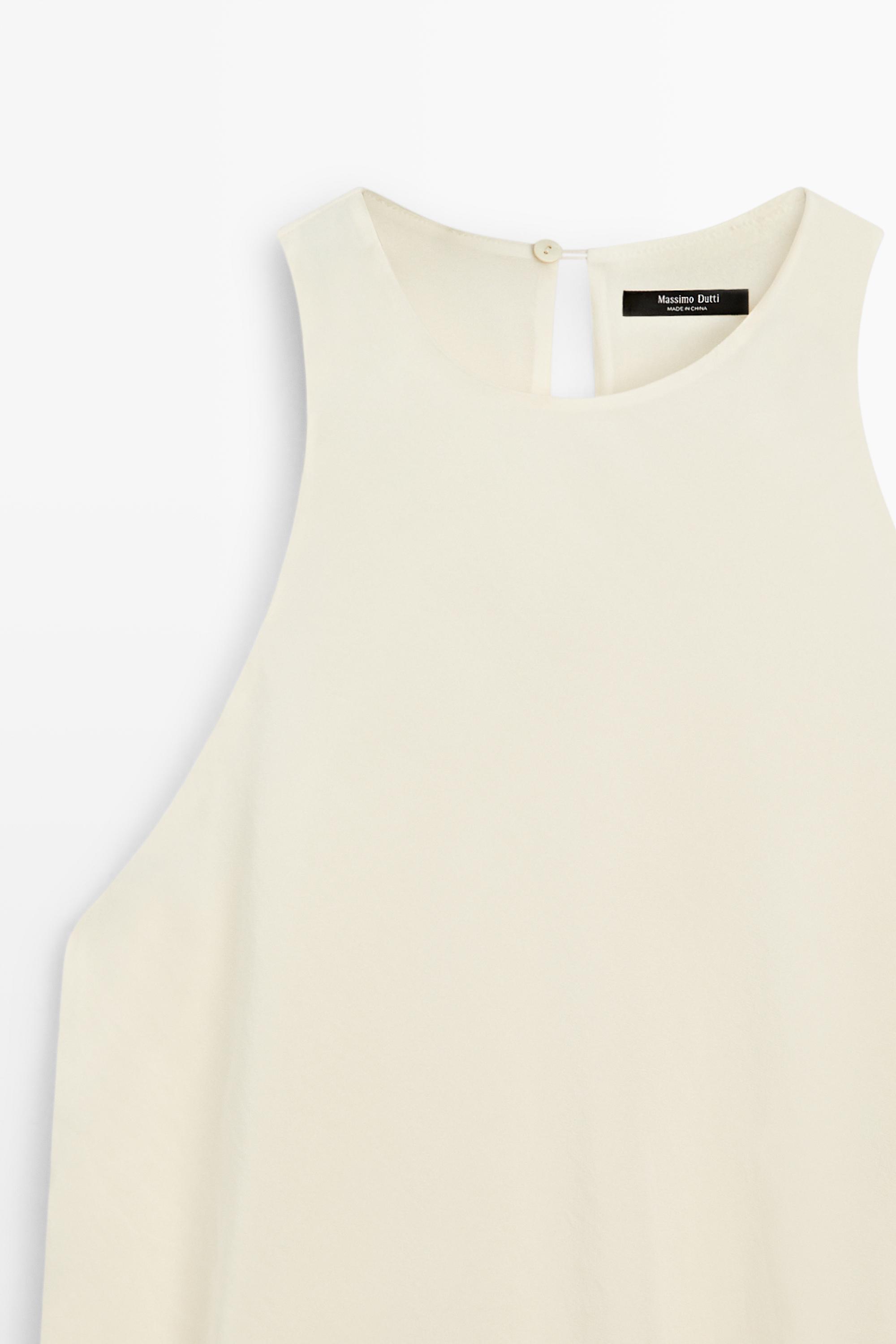 Flowing midi dress with ruffles