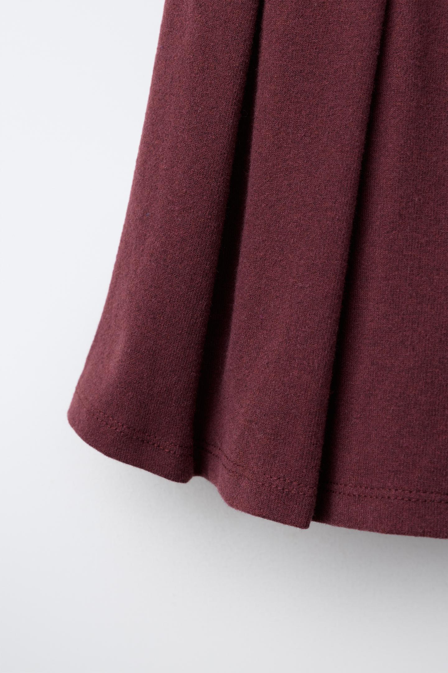Детская юбка Zara Plain Pleated, цвет: Баклажановый — фото 5