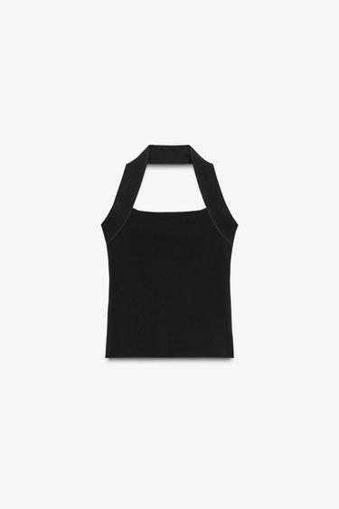 HALTER STRETCH TOP - Black by Zara