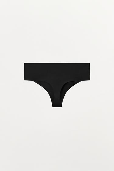 POLYAMIDE BLEND THONG WITH CRISS-CROSS WAIST - Black by Zara - Image 7
