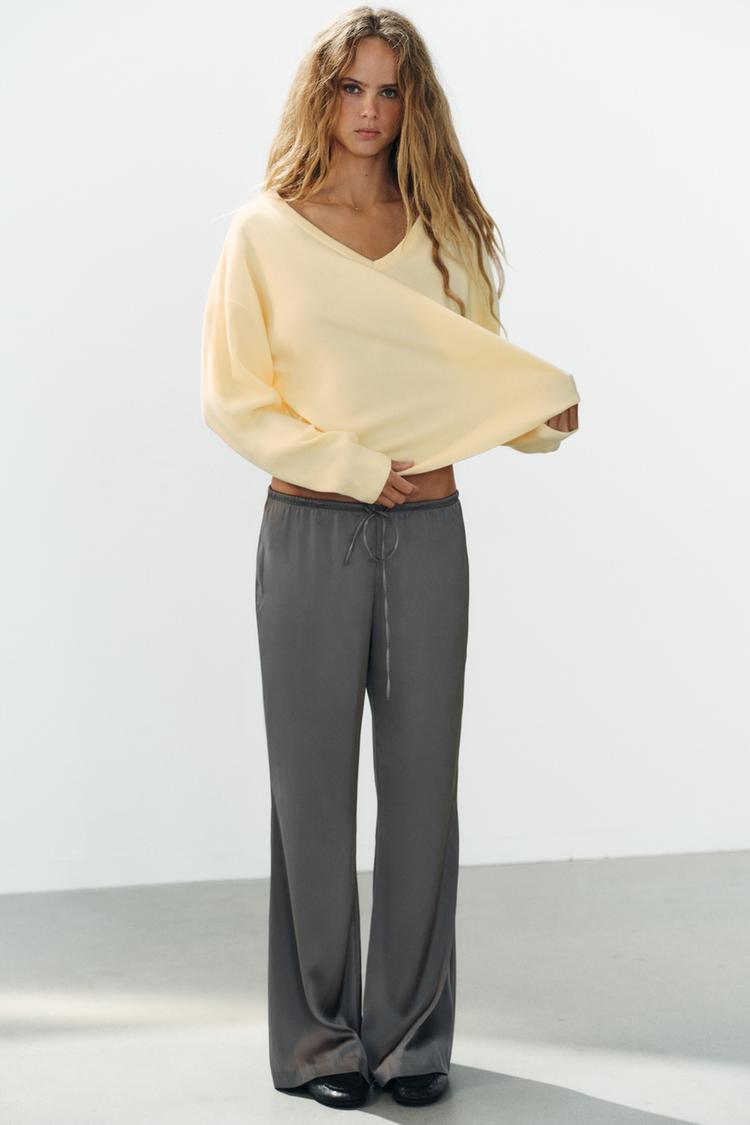 SATIN DRAWSTRING TROUSERS