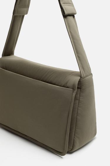 NYLON SHOULDER BAG - Khaki Green by Zara - Image 4