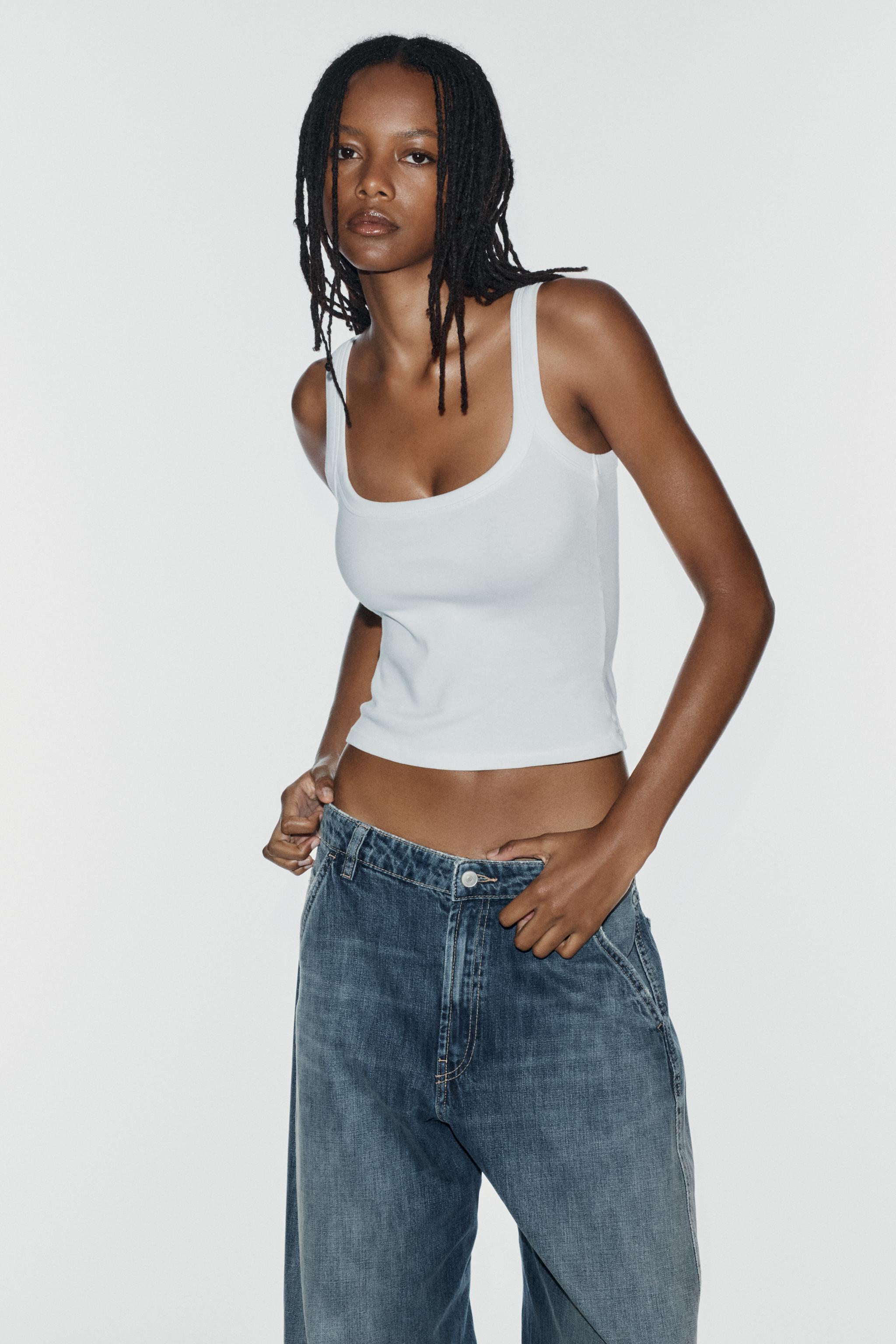 TRF MID-RISE BARREL CHINO JEANS