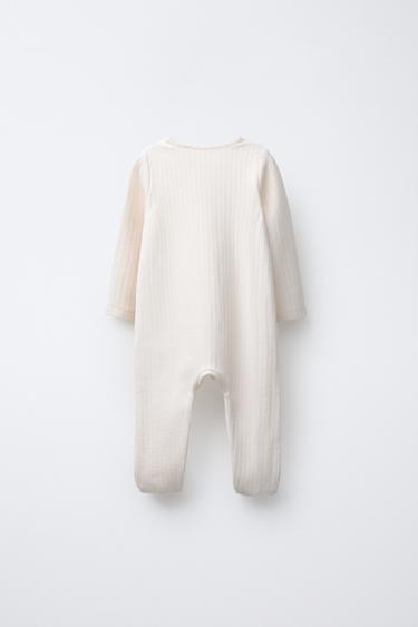 PYJAMA COMBINAISON TEXTURÉ AVEC PIEDS CONVERTIBLES - Écru de Zara - Image 1