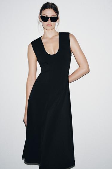 CREPE MIDI DRESS - Black by Zara