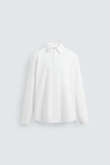 Zara REGULAR FIT TEXTURED SHIRT - White - Image 0