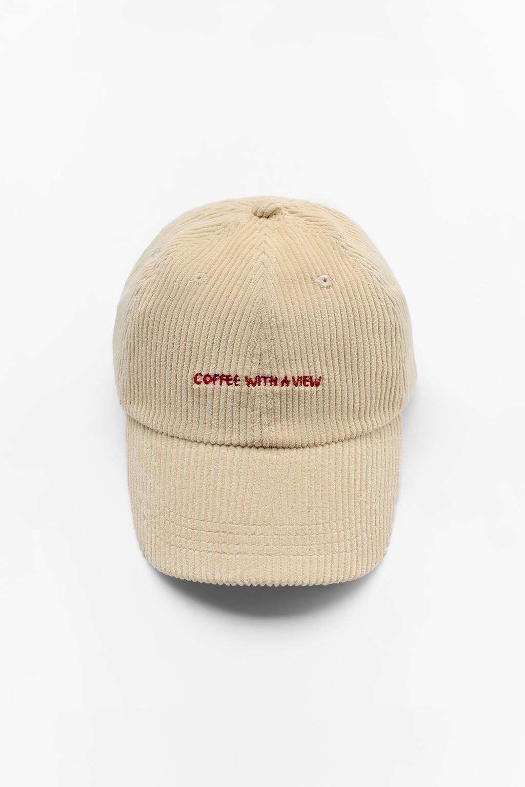 CORDUROY EMBROIDERED TEXT CAP