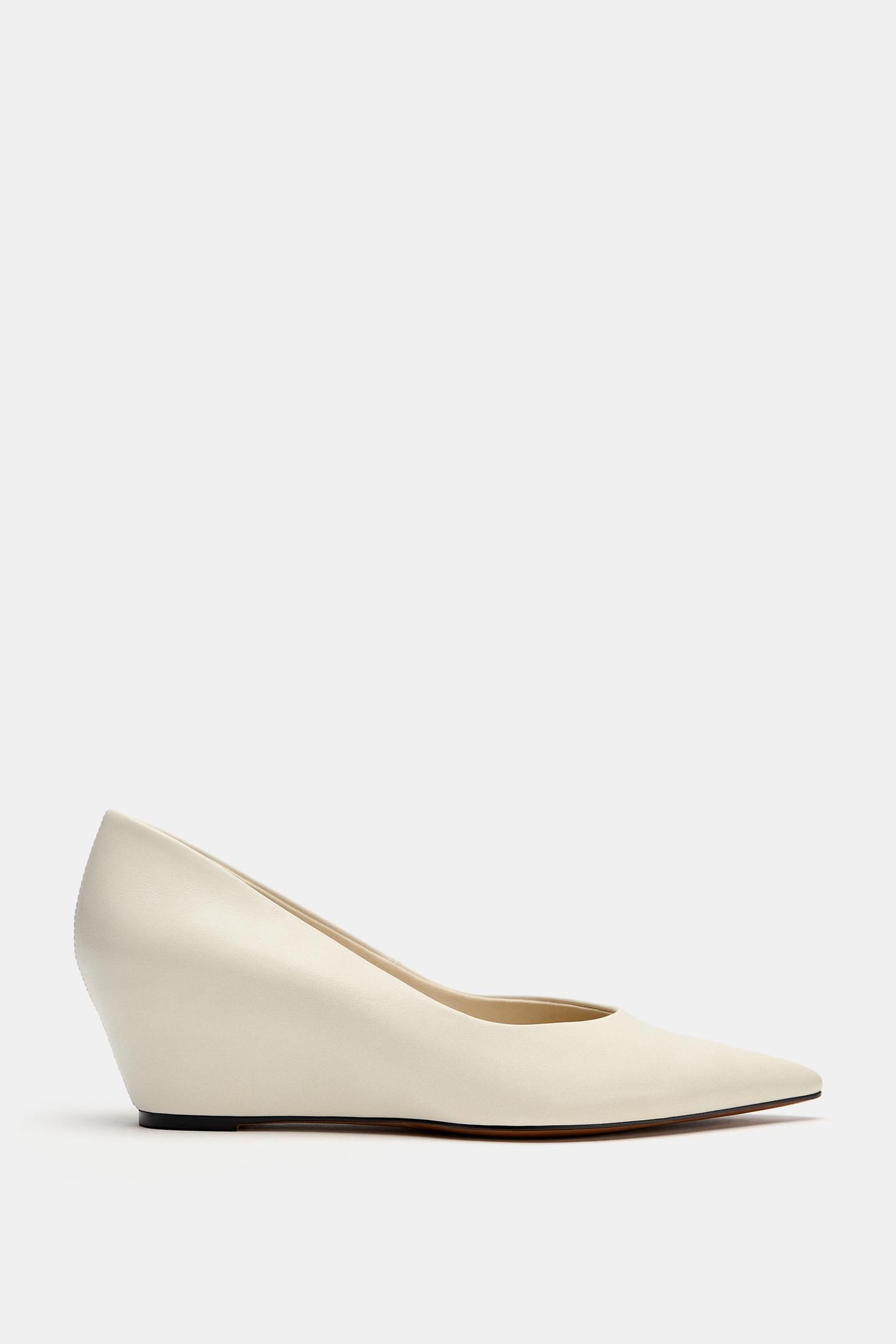Женские туфли Zara Wedge Heel, цвет: Молочный белый — фото 3