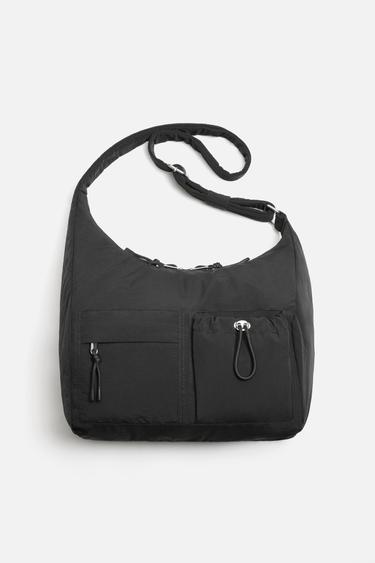 Zara MULTI-POCKET NYLON BAG - Black