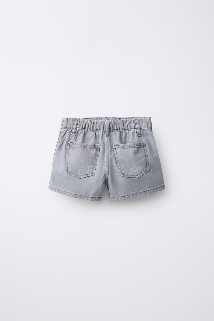 Falda pantalón corta de mezclilla con brillos 2