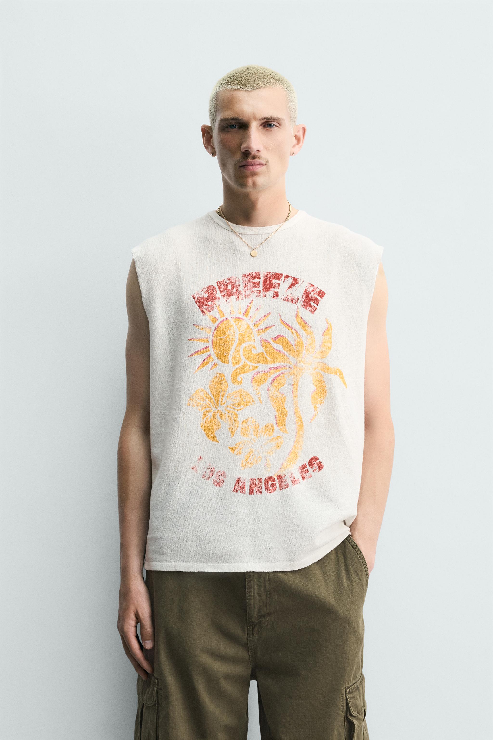 ウォッシュドプリント タンクトップ - オフホワイト | ZARA Japan / 日本