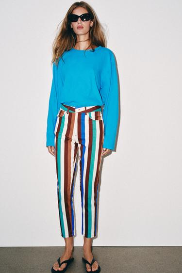 CAMISETA ALGODÓN Y LINO - Azul eléctrico de Zara