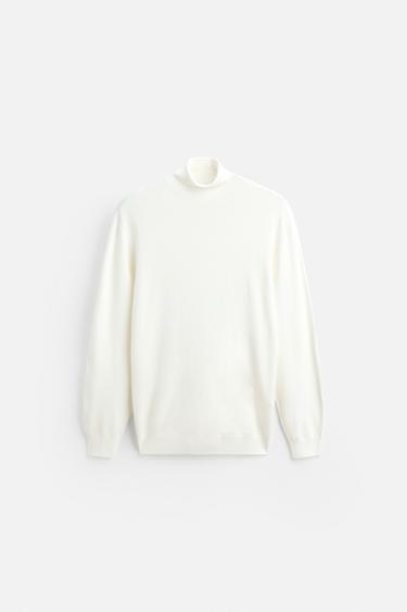 Zara VISCOSE BLEND SWEATER - Oyster-white
