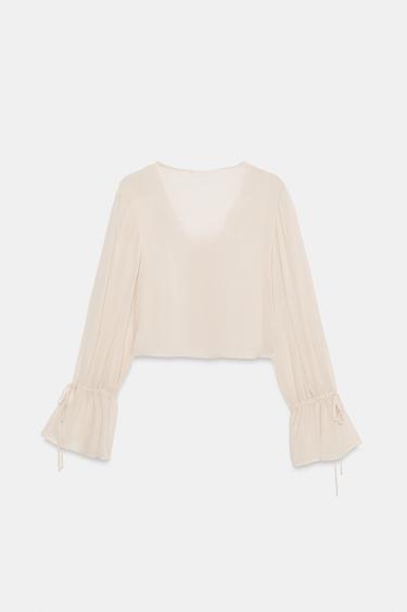 TOP BRODERIES ET LIENS - Rose pâle de Zara - Image 6