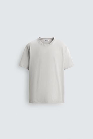 CAMISETA MEDIUM WEIGHT BÁSICA - Gris de Zara
