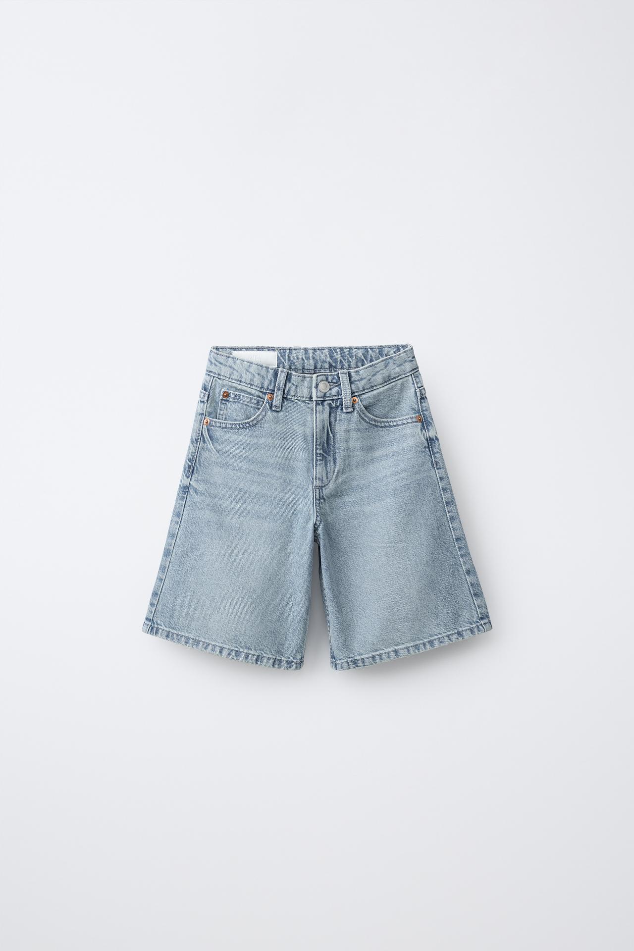LONG DENIM SHORTS — Blue