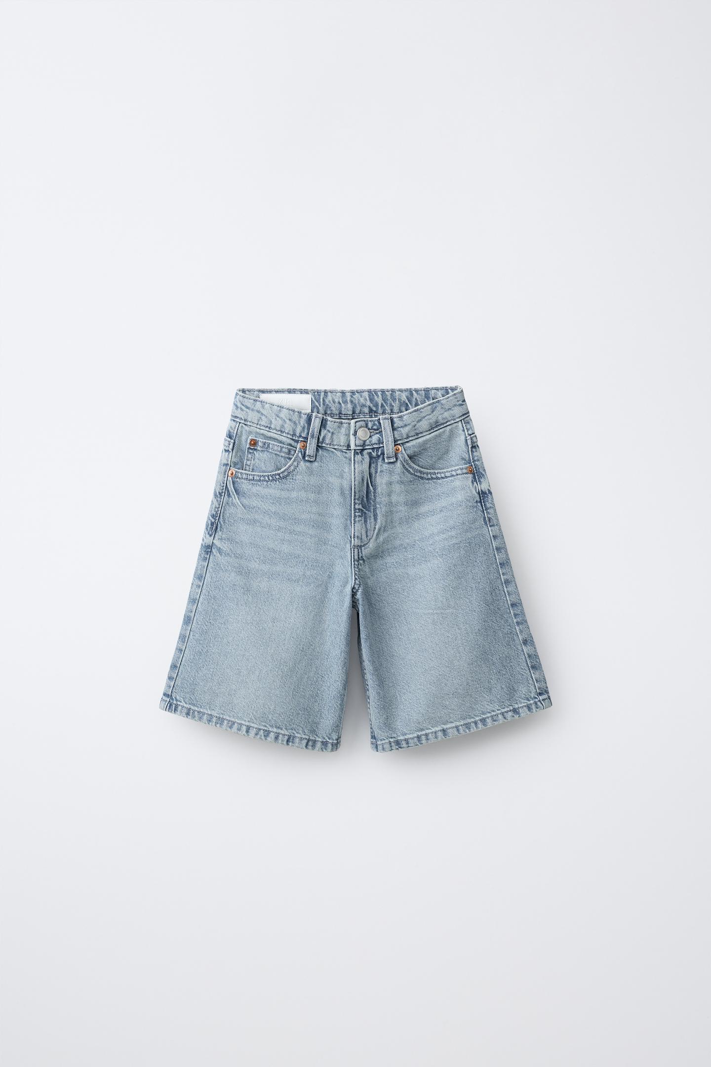 Детские шорты Zara Long Denim, цвет: Синий — фото 1