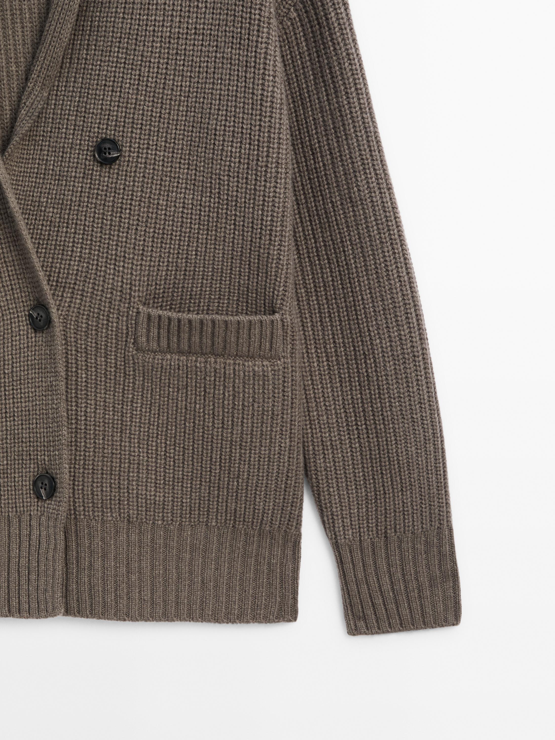  2024年おすすめのアイテム満載 Double-breasted ZARA | salmon Dark - cardigan blend wool カーディガン