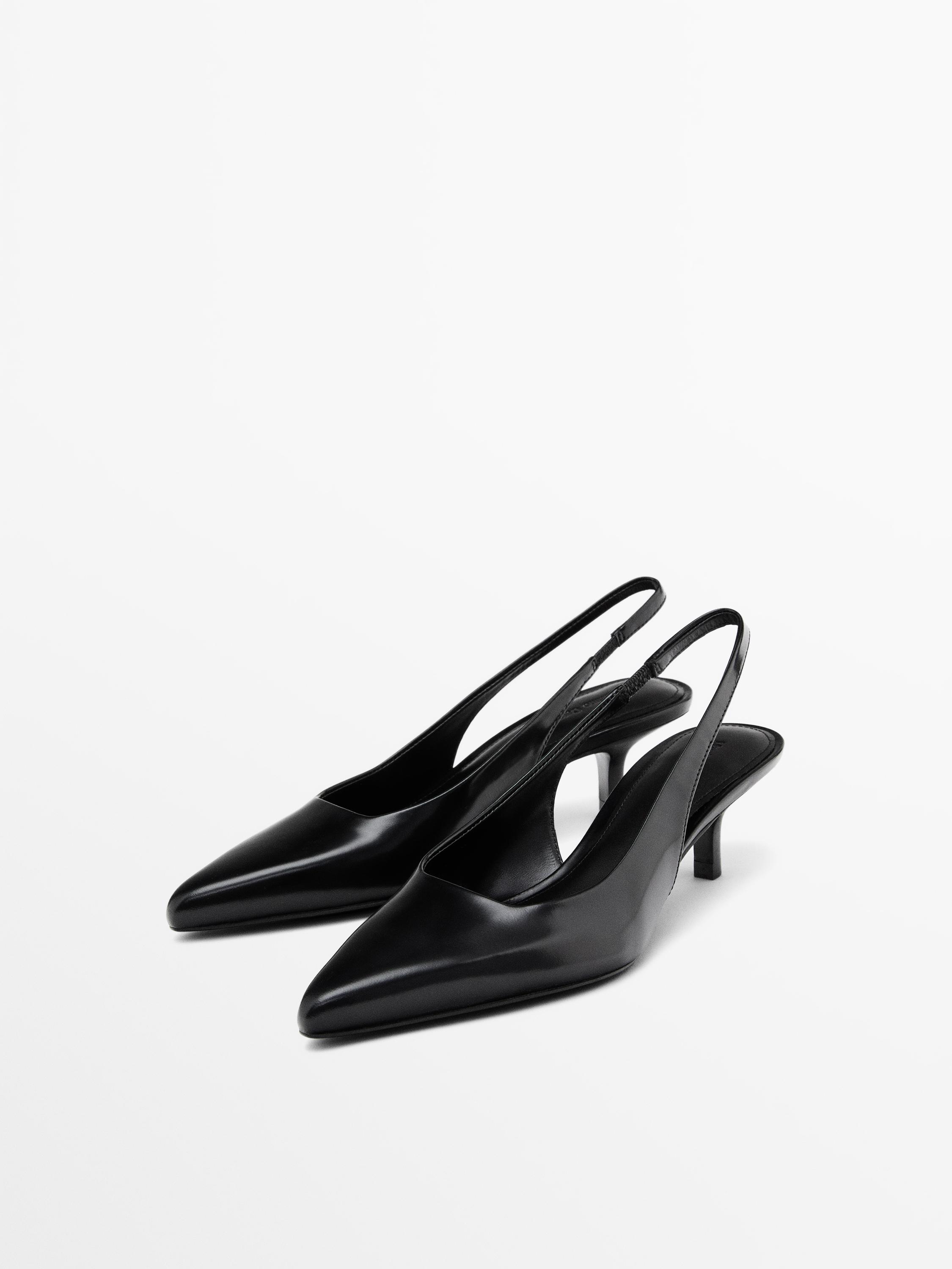 Chaussures à talon cuir ouvertes l’arrière