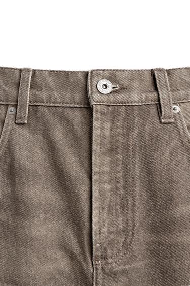 WASHED PRINTED STRAIGHT-LEG JEANS - Brown by Zara