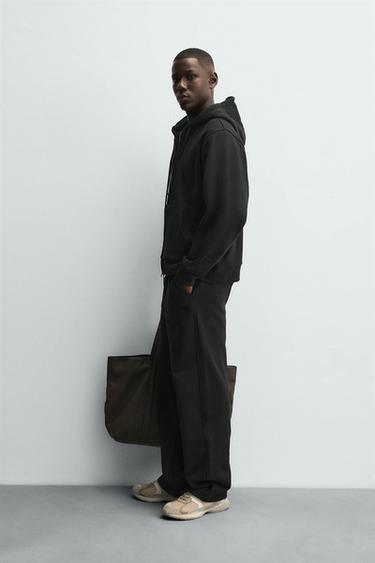 Zara 標準版慢跑長褲 - 黑色