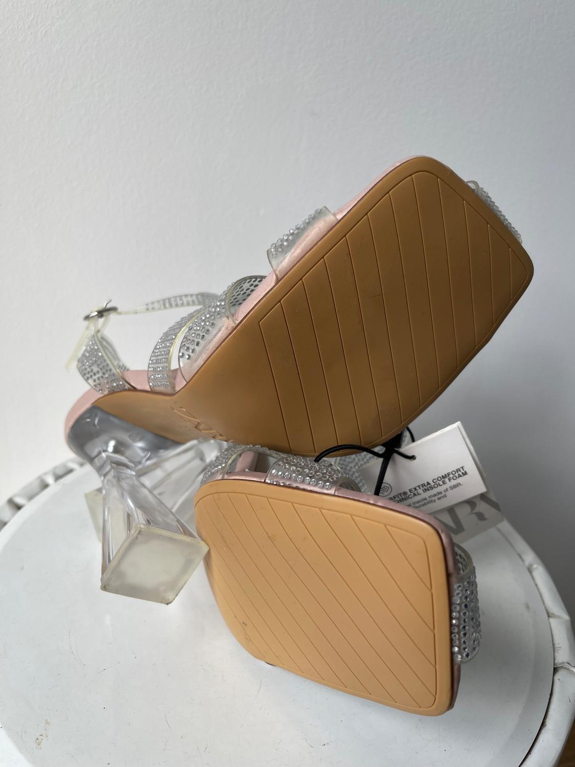 VINYL HIGH-HEEL STRAPPY SANDALS - Image 5
