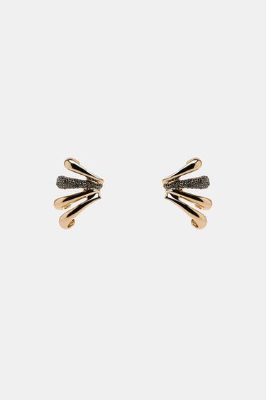 PENDIENTES EARCUFF BRILLOS - Dorado de Zara