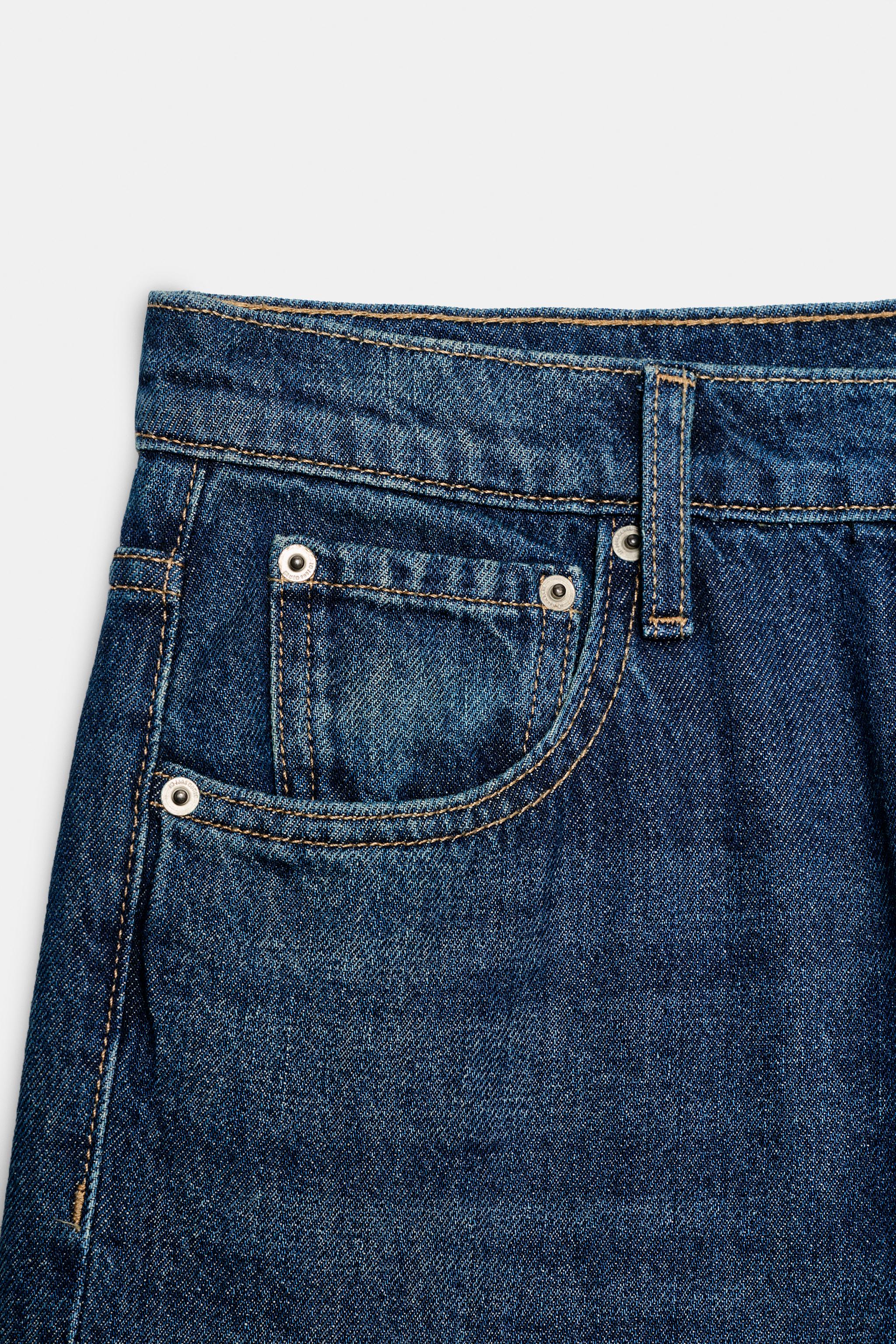 ZWコレクション ローライズワイドレッグデニムパンツ - ブルー | ZARA