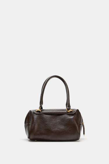 ミニボウリングバッグブラウンZaraのミニボウリングバッグ - ブラウン 